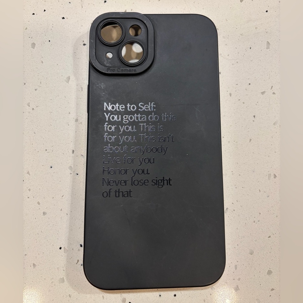 iPhone 15 plus Black Phone Case with Inspirational Text
